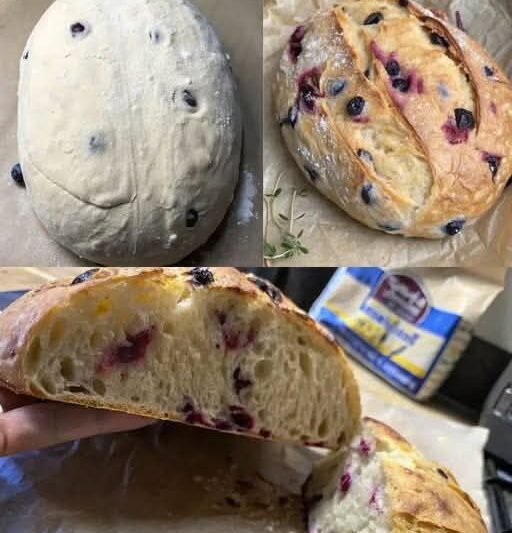 Blueberry Lemon Cream Cheese Sourdough Bread